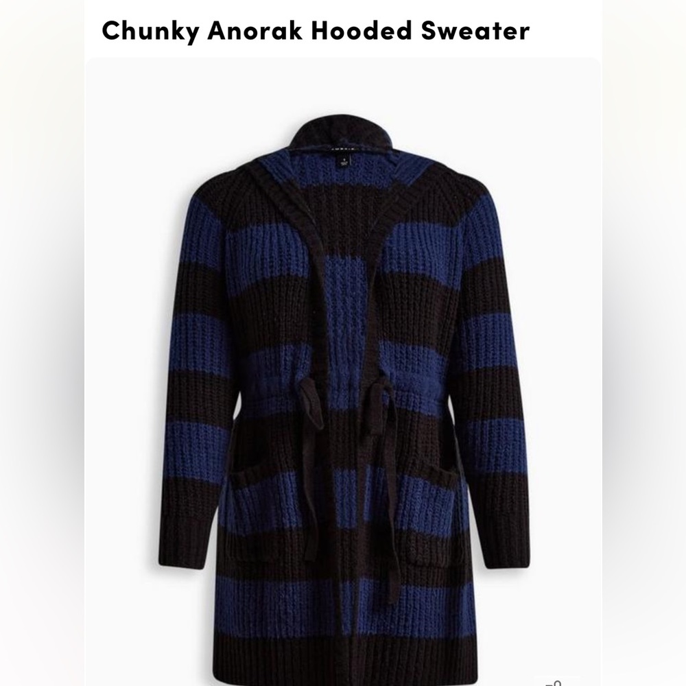 Nwt TORRID Chunky Anorak Hooded Sweater